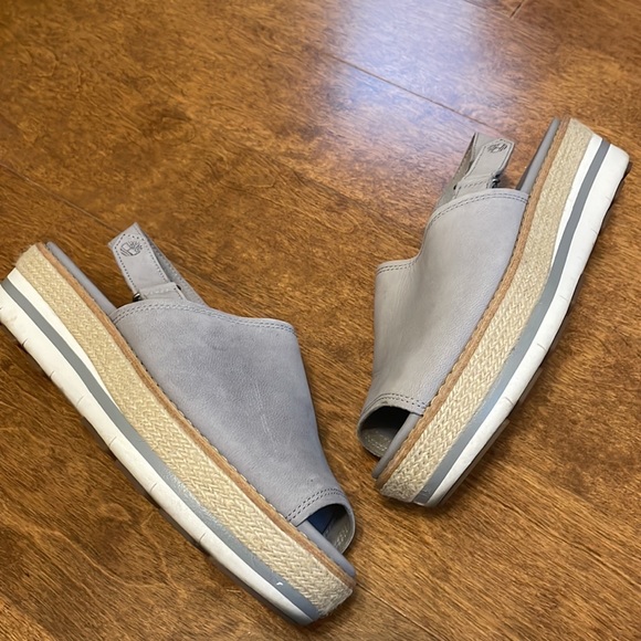 Timberland Grey Espadrille Wedge Sandal 8 - Picture 11 of 11